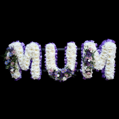 Funeral Letters And Name Frames - Funeral letter and name frames eg Mum, Dad, Rob, Julie, Friend etc.